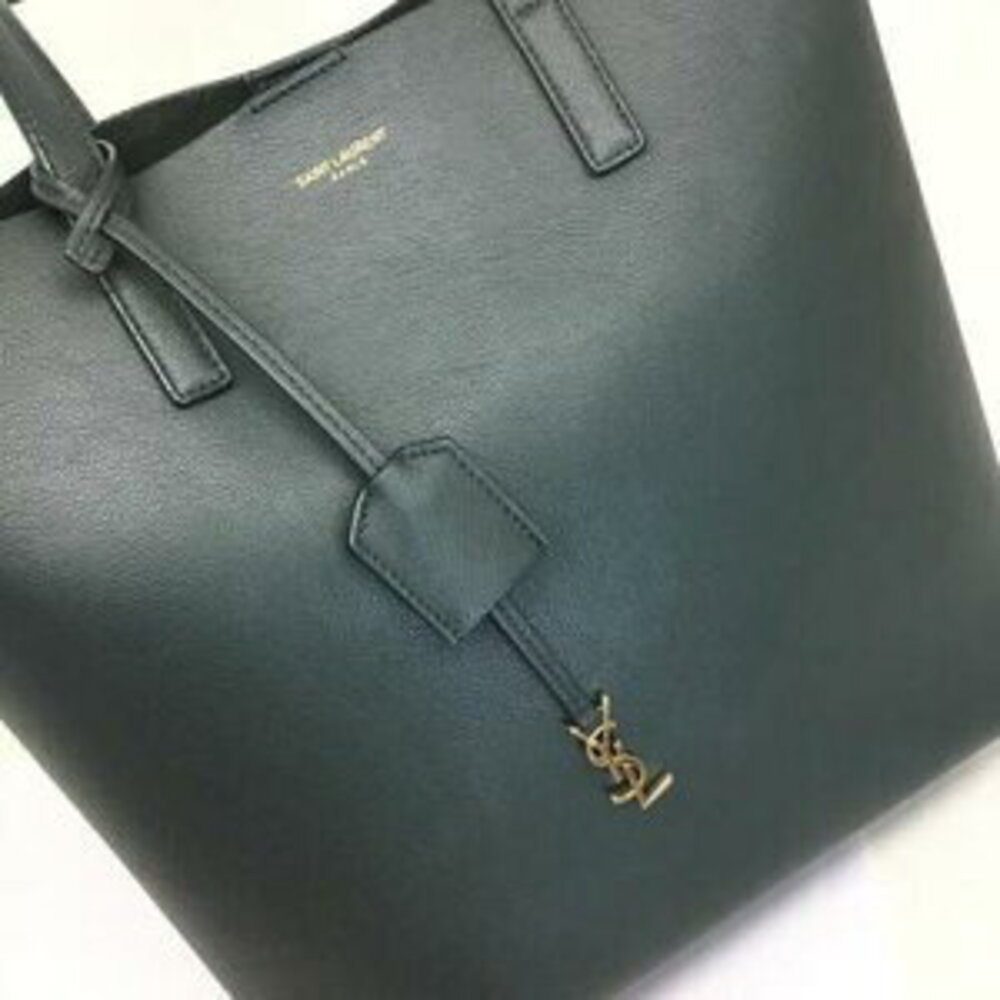 SAINT LAURENT Tote Bag Shoulder Leather Khaki Green - Picture 7 of 15